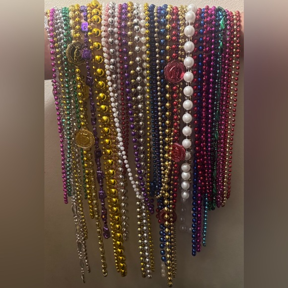 Jewelry - Colorful Beaded Necklace Set Lot of 50+ Mardi Gras Beads and Necklaces